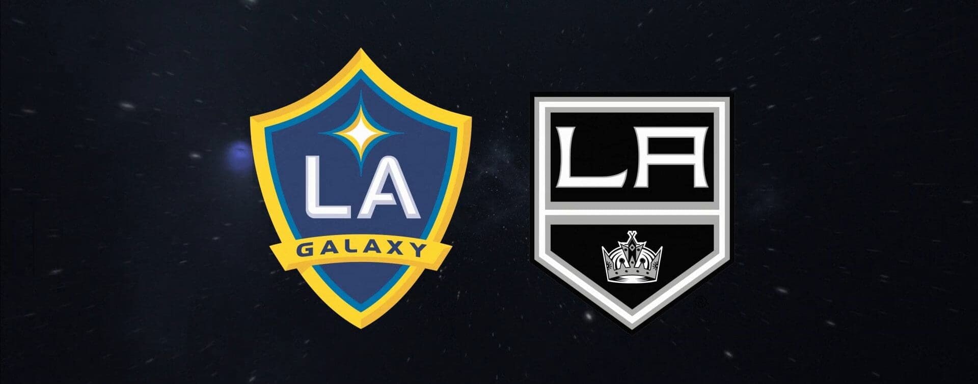 LA Galaxy and LA Kings: United Pride of Los Angeles The emblems of LA Galaxy and LA Kings side by side, symbolizing the united spirit of LA's premier sports teams.