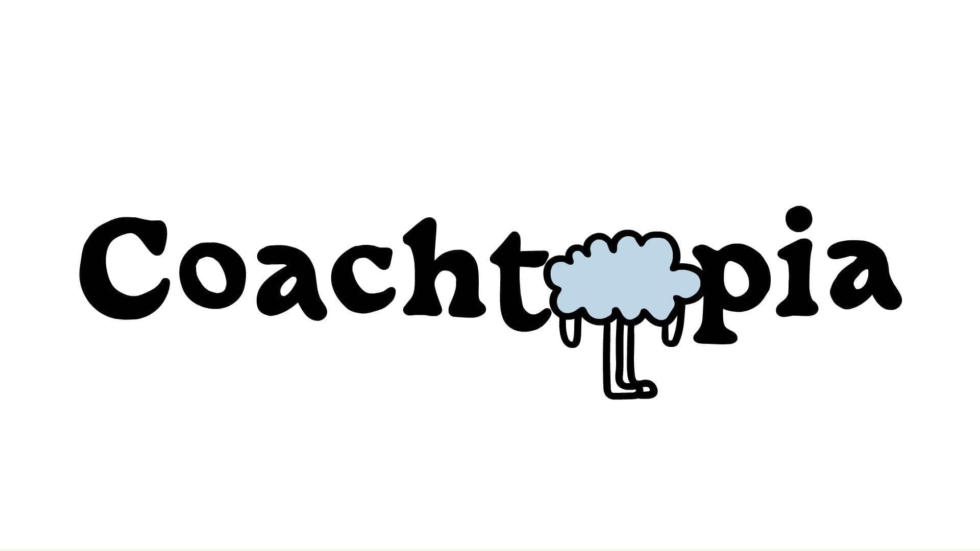 RIOT, NYC Creative Agency: Coachtopia logo with a unique cloud design Coachtopia logo with a unique cloud design