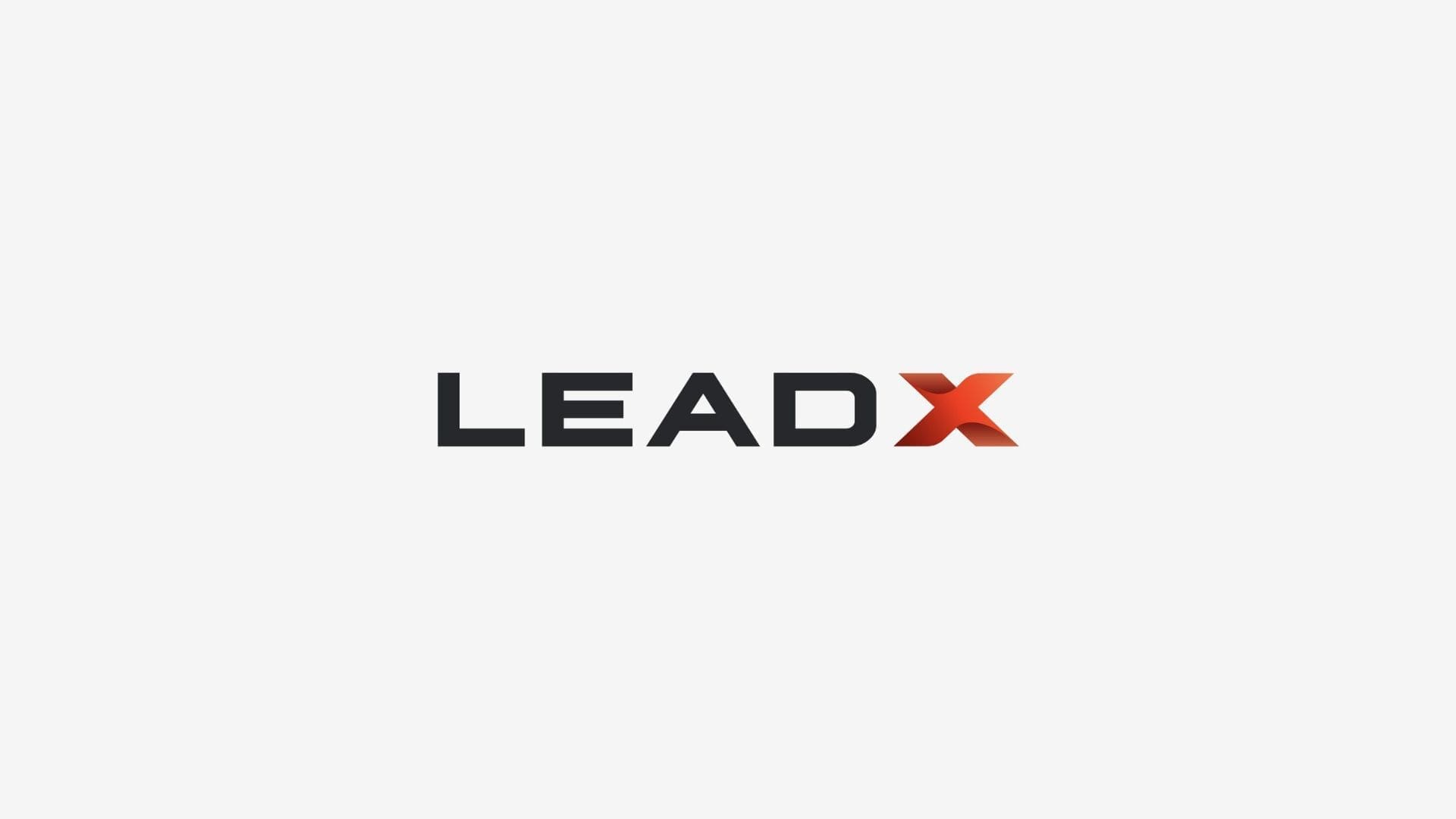 RIOT, NYC Creative Agency: Official LEADX logo featuring a sleek design with a bold red gradient "X" mark by RIOT Official LEADX logo featuring a sleek design with a bold red gradient "X" mark by RIOT