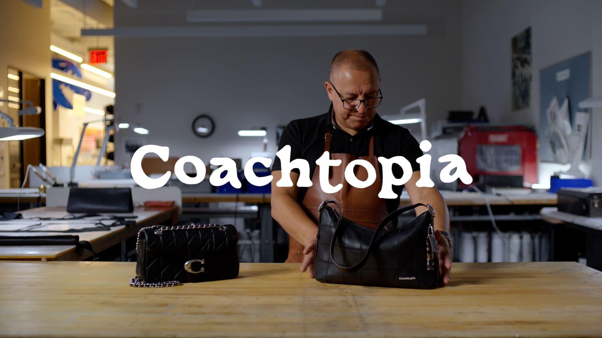 RIOT, NYC Creative Agency: Artisan’s hands arrange leather for Coachtopia’s Alter/Ego bag. Artisan’s hands arrange leather for Coachtopia’s Alter/Ego bag.