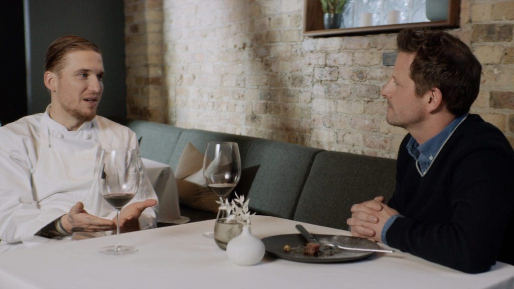 RIOT, NYC Creative Agency: Chef Noah Sandoval and Jamie McDonald discussing the connection between futures trading and fine dining at Oriole restaurant in Chicago. Chef Noah Sandoval and Jamie McDonald discussing the connection between futures trading and fine dining at Oriole restaurant in Chicago.