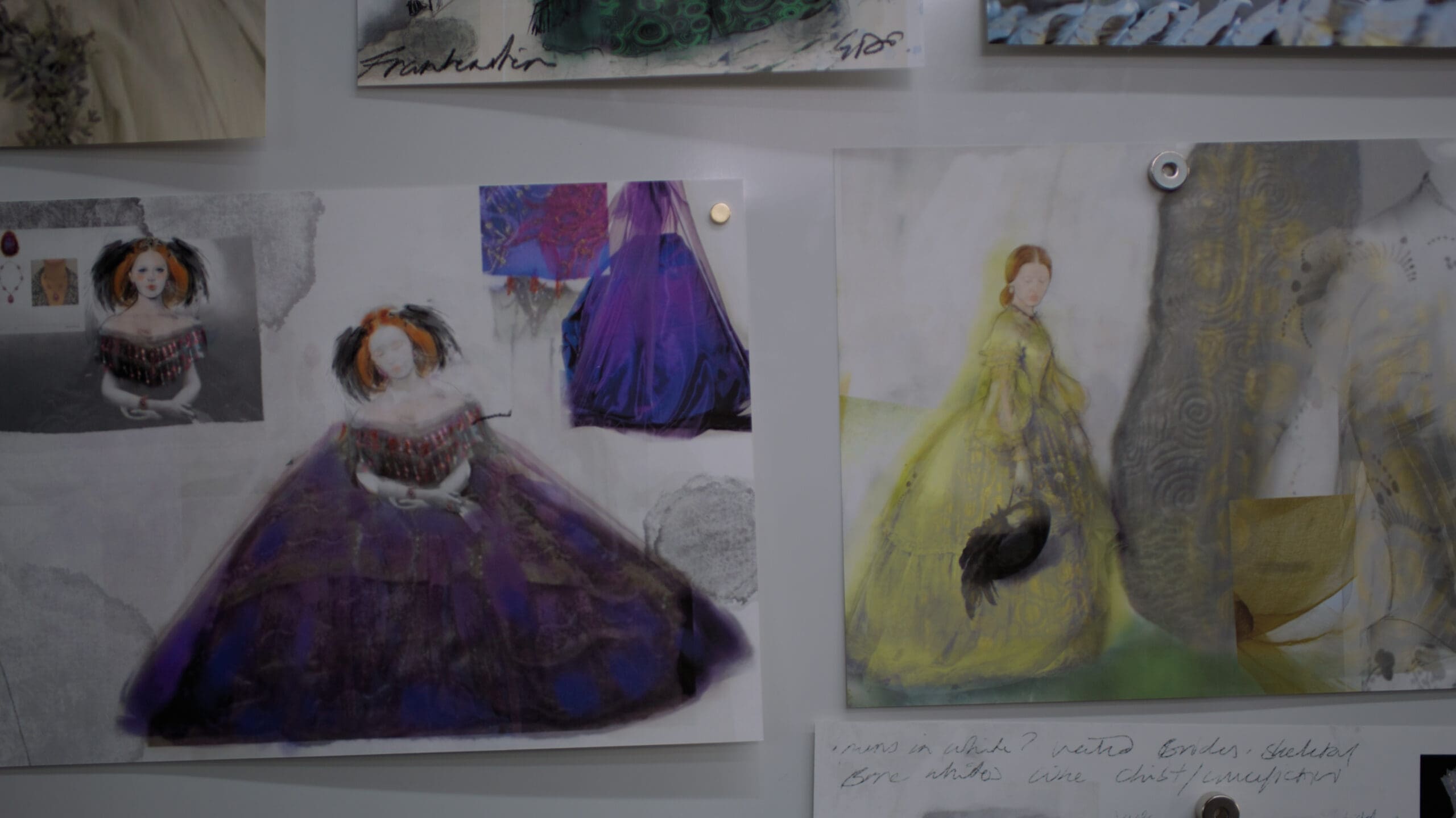 RIOT, NYC Creative Agency: Frankenstein character design boards with purple and yellow costume artwork Frankenstein character design boards with purple and yellow costume artwork