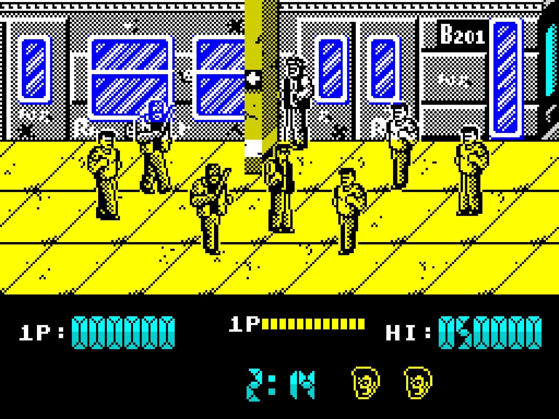 Renegade Spectrum screenshot featuring beat-em-up gameplay on a subway platform
