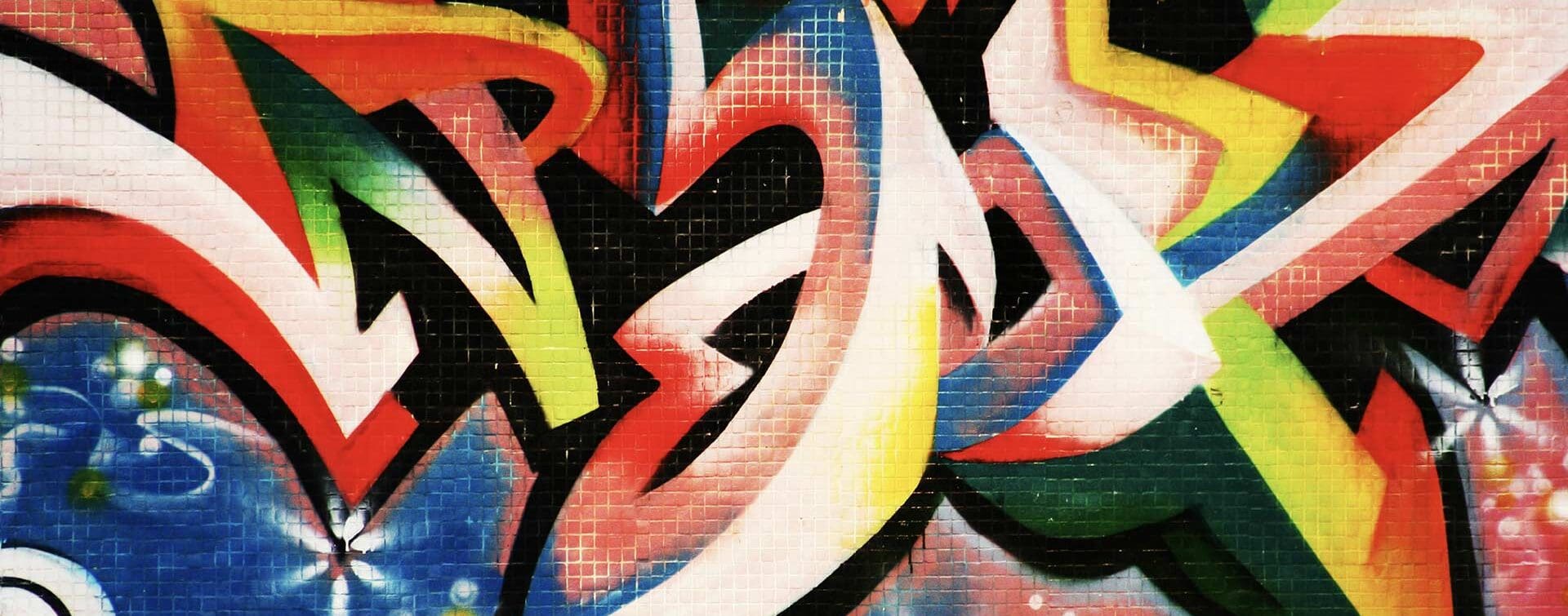 Sampled From the Underground — Visual Language in Motion Abstract graffiti mural representing underground visual culture and remix aesthetics