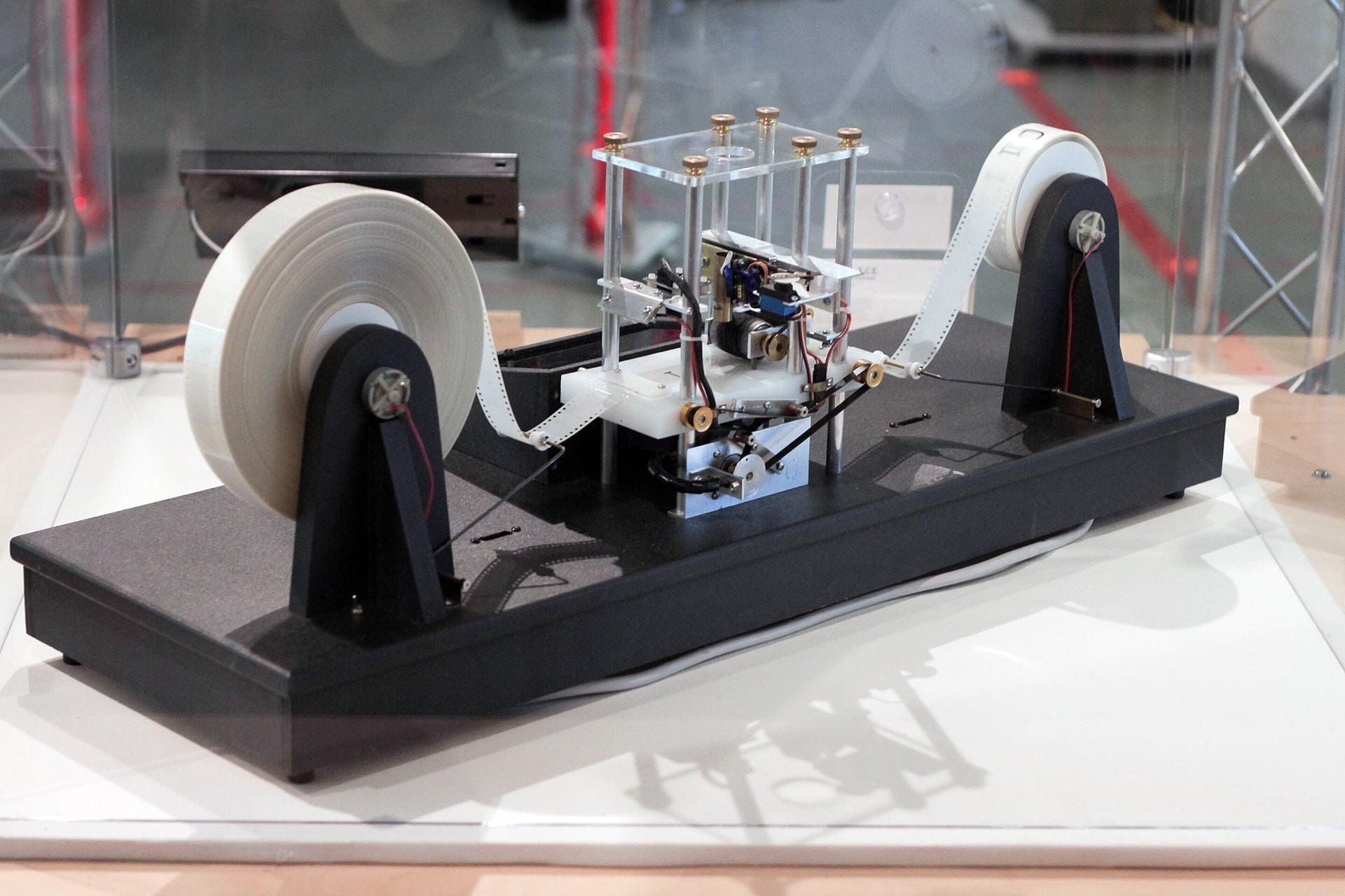 RIOT, NYC Creative Agency: Turing Machine Model displayed in 2012, a physical representation of Alan Turing’s theoretical machine. Turing Machine Model displayed in 2012, a physical representation of Alan Turing’s theoretical machine.